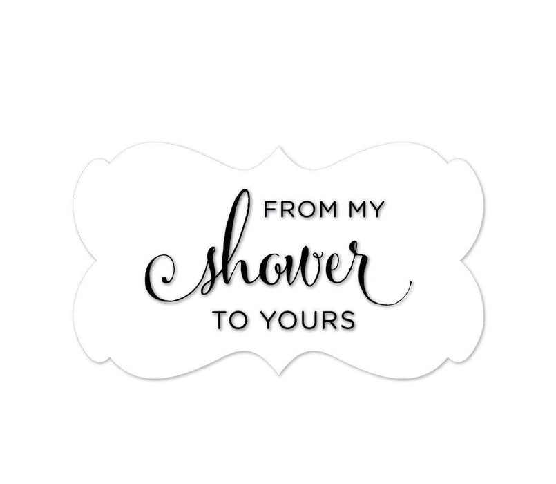 From My Shower to Yours Fancy Frame Label Stickers-Set of 36-Andaz Press-White-