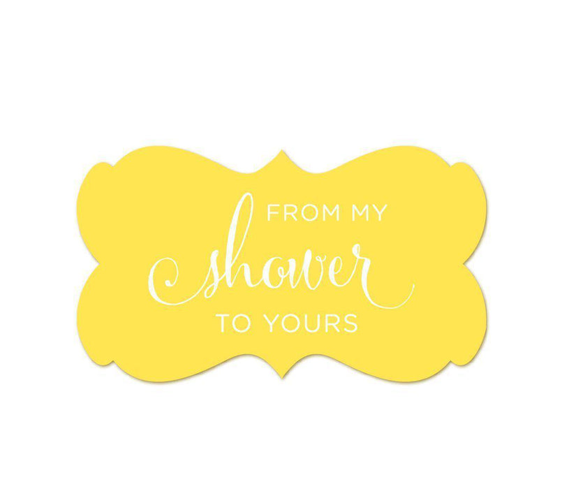 From My Shower to Yours Fancy Frame Label Stickers-Set of 36-Andaz Press-Yellow-