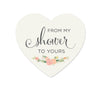 From My Shower to Yours Heart Label Stickers, Floral Roses-Set of 75-Andaz Press-