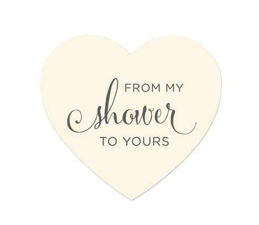 From My Shower to Yours Heart Label Stickers-Set of 75-Andaz Press-White-