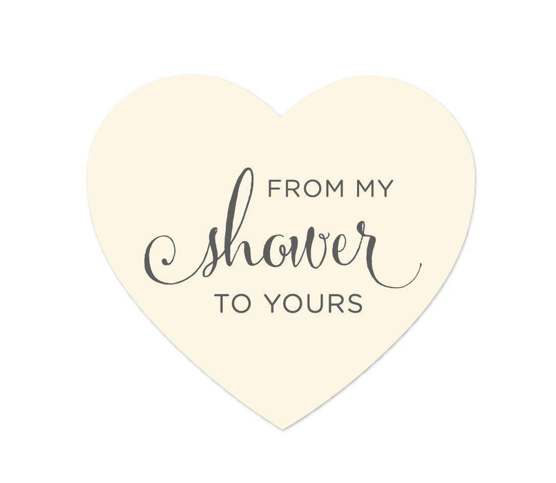 From My Shower to Yours Heart Label Stickers-Set of 75-Andaz Press-White-