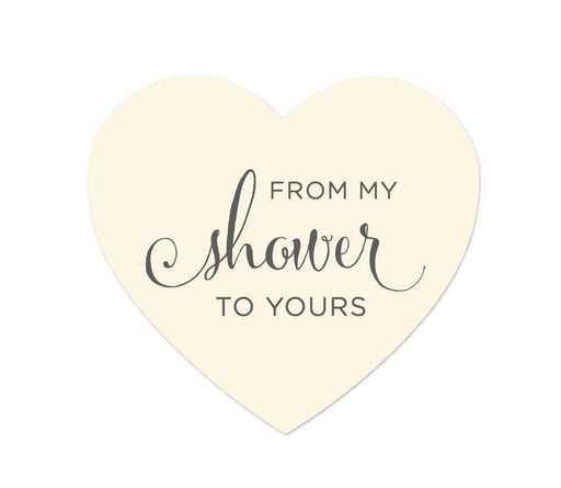 From My Shower to Yours Heart Label Stickers-Set of 75-Andaz Press-Ivory-