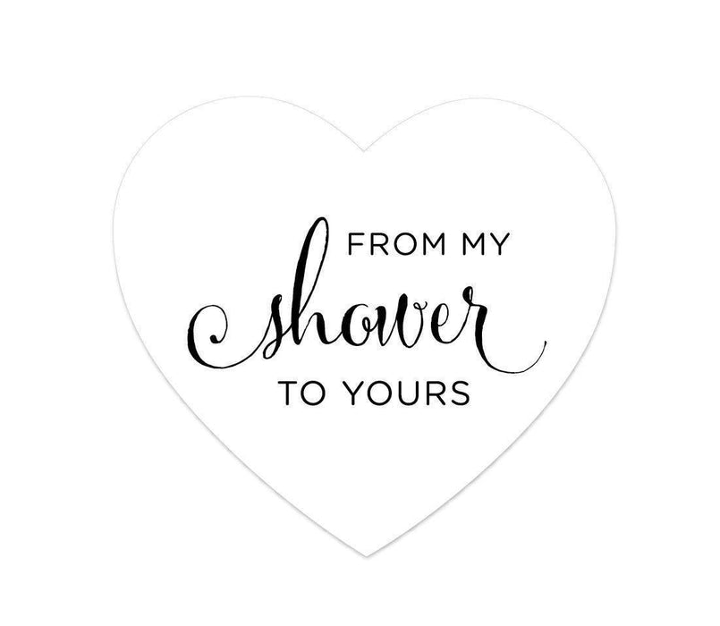 From My Shower to Yours Heart Label Stickers-Set of 75-Andaz Press-White-