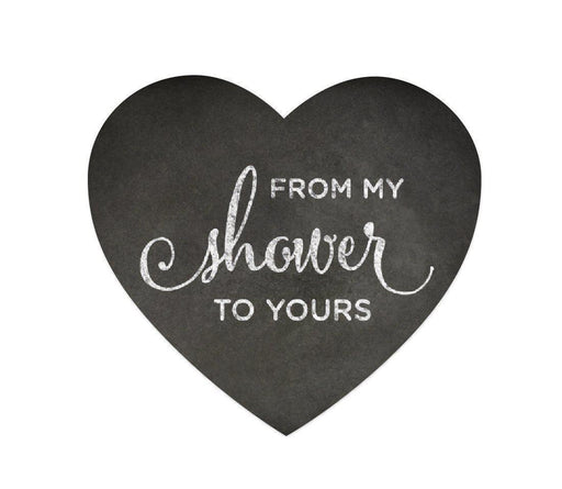 From My Shower to Yours Heart Label Stickers, Vintage Chalkboard Print-Set of 75-Andaz Press-