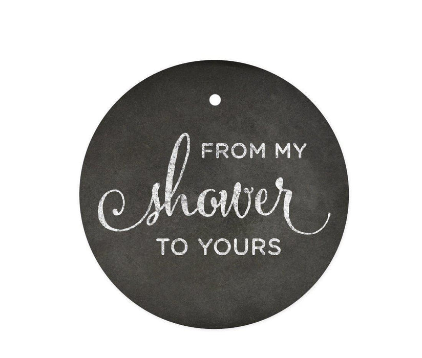 From My Shower to Yours Round Circle Favor Gift Tags, Vintage Chalkboard-Set of 24-Andaz Press-