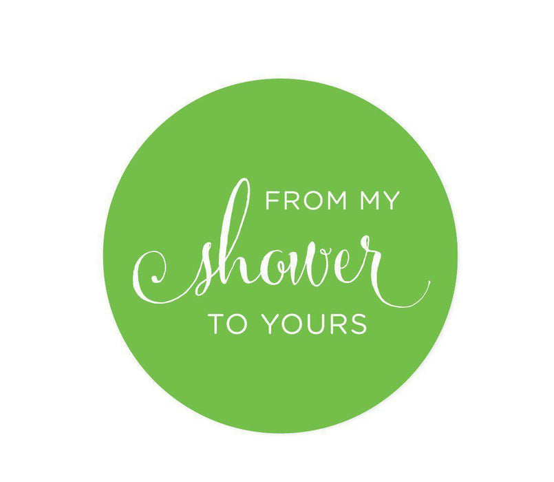 From My Shower to Yours Round Circle Label Stickers-Set of 40-Andaz Press-White-