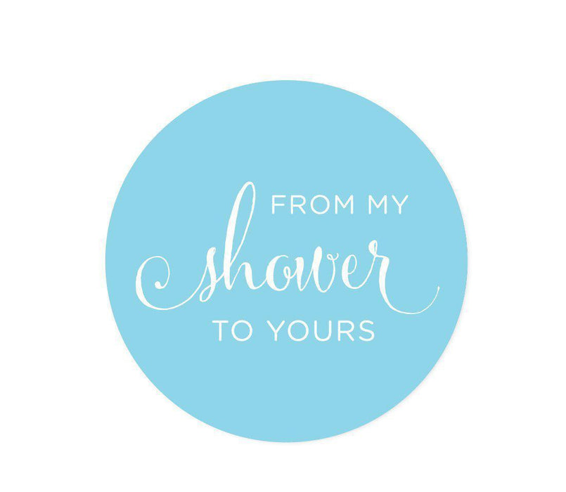 From My Shower to Yours Round Circle Label Stickers-Set of 40-Andaz Press-White-
