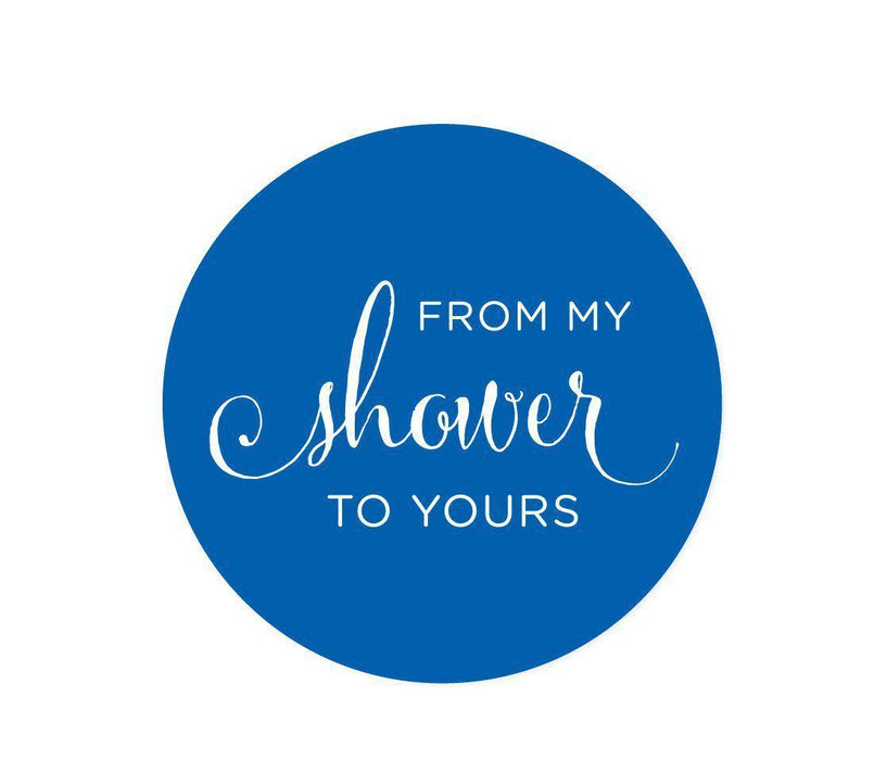 From My Shower to Yours Round Circle Label Stickers-Set of 40-Andaz Press-White-