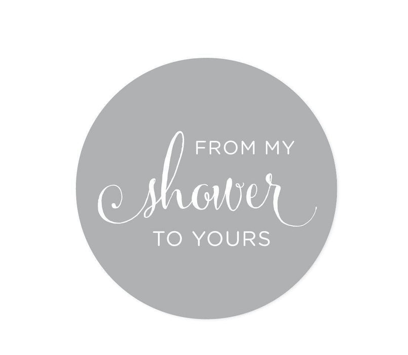 From My Shower to Yours Round Circle Label Stickers-Set of 40-Andaz Press-White-