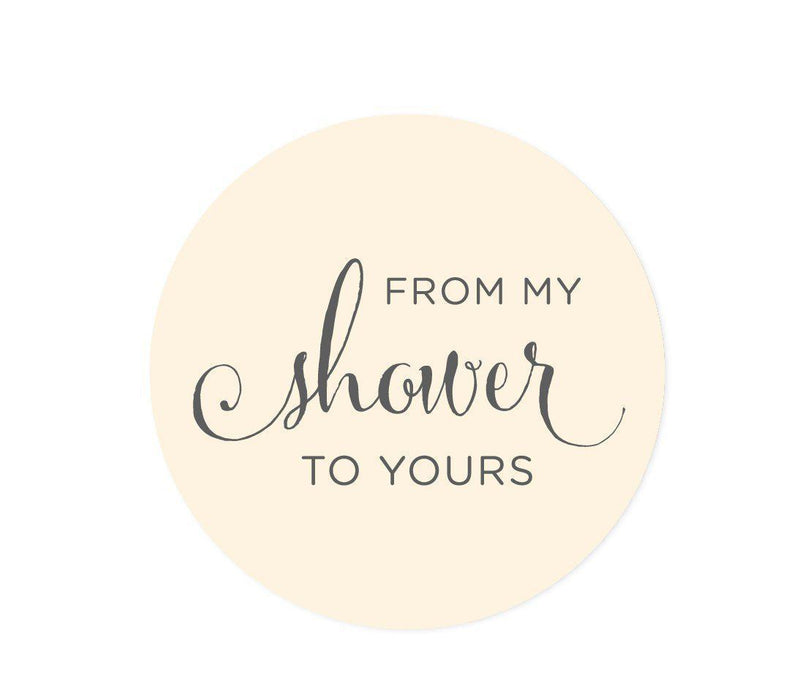From My Shower to Yours Round Circle Label Stickers-Set of 40-Andaz Press-White-