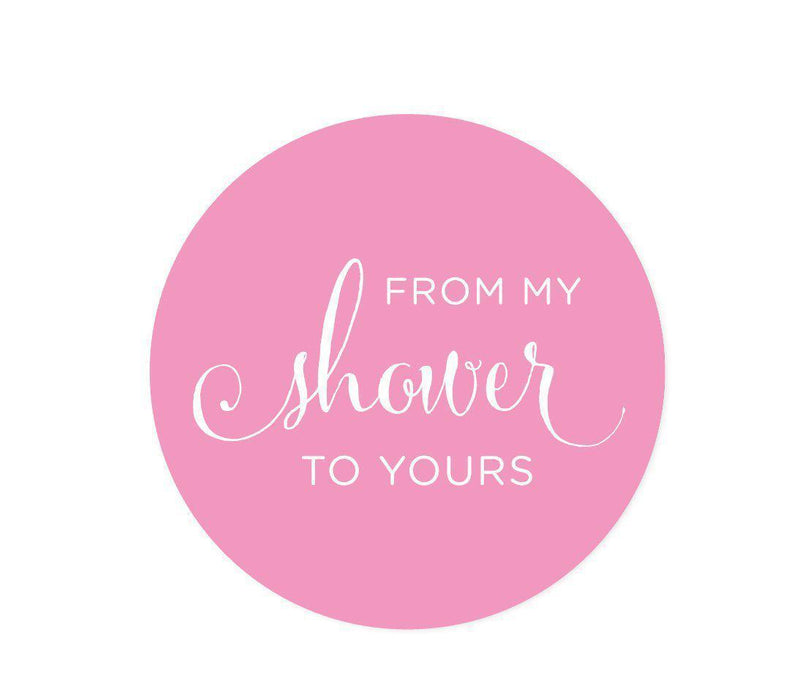 From My Shower to Yours Round Circle Label Stickers-Set of 40-Andaz Press-White-