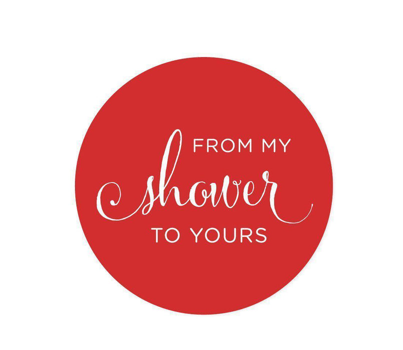 From My Shower to Yours Round Circle Label Stickers-Set of 40-Andaz Press-White-