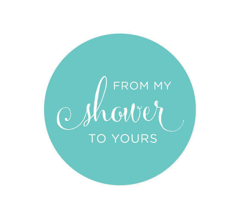 From My Shower to Yours Round Circle Label Stickers-Set of 40-Andaz Press-Diamond Blue-