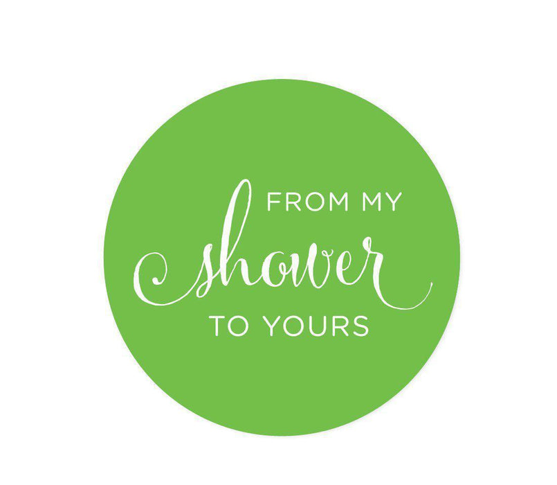 From My Shower to Yours Round Circle Label Stickers-Set of 40-Andaz Press-Kiwi Green-