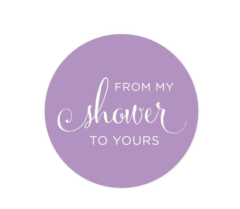 From My Shower to Yours Round Circle Label Stickers-Set of 40-Andaz Press-Lavender-