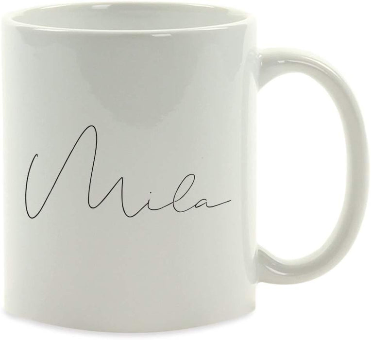 Fully Personalized Coffee Mug Gift Parisian Script-Set of 1-Andaz Press-