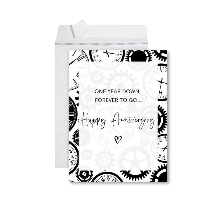 Funny 1st Year Wedding Anniversary Jumbo Card with Envelope, Anniversary Card for Wife, Husband-Set of 1-Andaz Press-Anniversary You Will Never Forget-