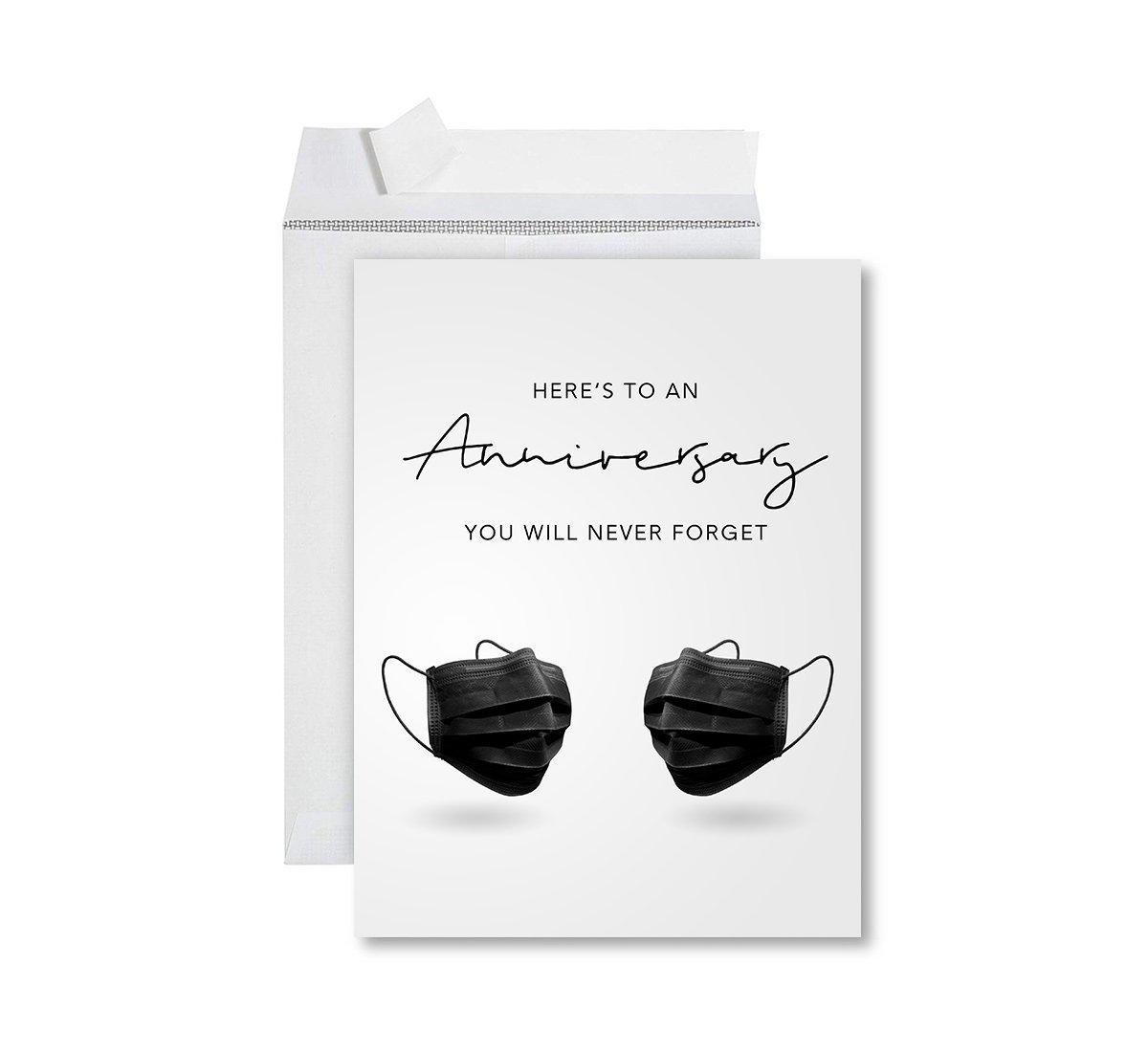 Funny 1st Year Wedding Anniversary Jumbo Card with Envelope, Anniversary Card for Wife, Husband-Set of 1-Andaz Press-Anniversary You Will Never Forget-