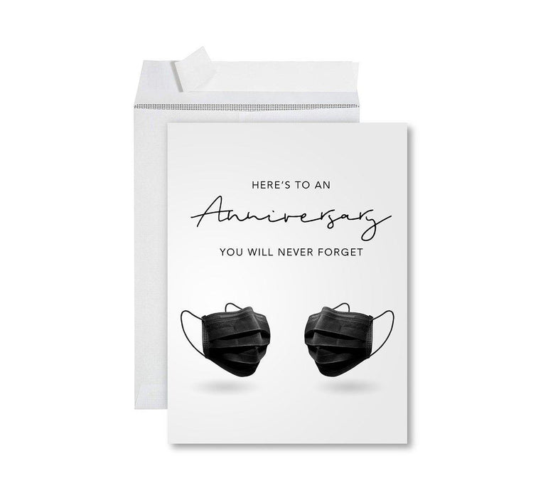 Funny 1st Year Wedding Anniversary Jumbo Card with Envelope, Anniversary Card for Wife, Husband-Set of 1-Andaz Press-Anniversary You Will Never Forget-