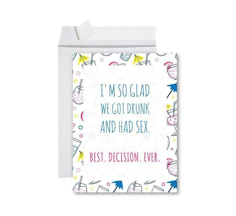 Funny 1st Year Wedding Anniversary Jumbo Card with Envelope, Anniversary Card for Wife, Husband-Set of 1-Andaz Press-Best Decision Ever-