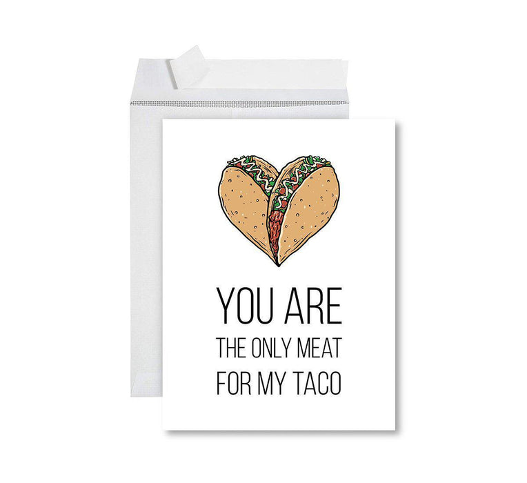 Funny 1st Year Wedding Anniversary Jumbo Card with Envelope, Anniversary Card for Wife, Husband-Set of 1-Andaz Press-Meat For My Taco-