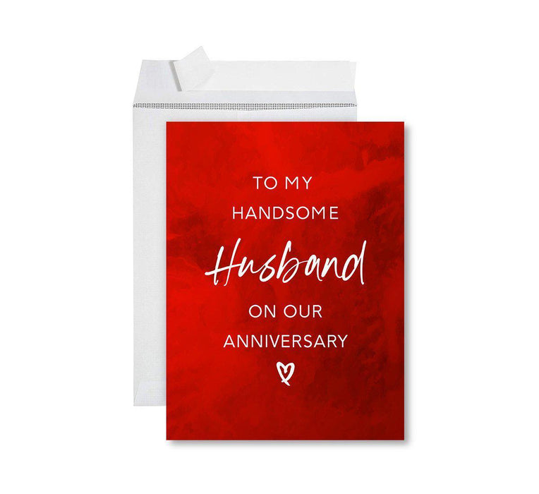 Funny 1st Year Wedding Anniversary Jumbo Card with Envelope, Anniversary Card for Wife, Husband-Set of 1-Andaz Press-To My Handsome Husband-