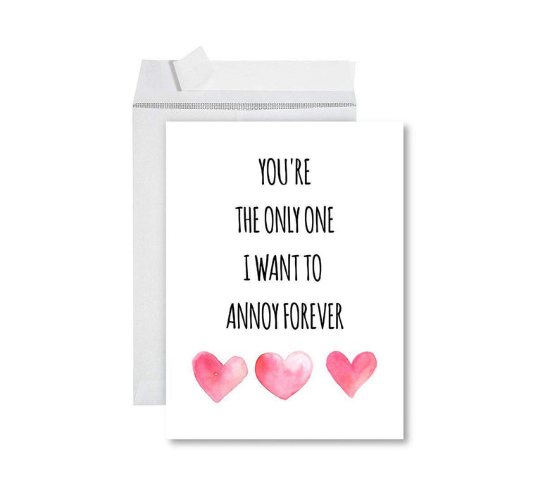 Funny 1st Year Wedding Anniversary Jumbo Card with Envelope, Anniversary Card for Wife, Husband-Set of 1-Andaz Press-You're The Only One-