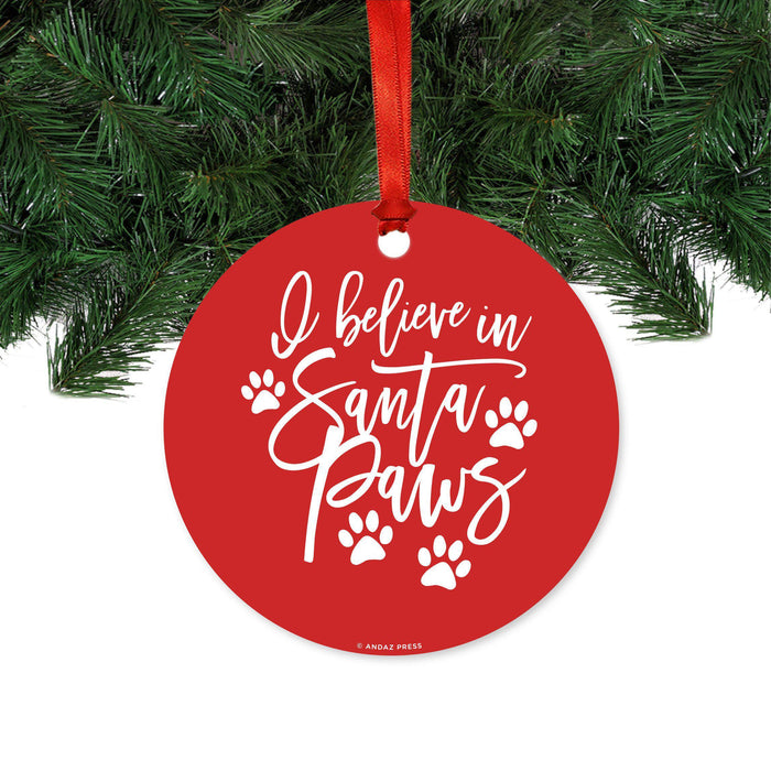 Funny Animal Metal Christmas Ornament-Set of 1-Andaz Press-We Woof You a Merry Christmas-