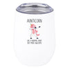 Funny Aunt Wine Tumbler with Lid 12 Oz Stemless Stainless Steel Insulated-Set of 1-Andaz Press-Aunticorn-