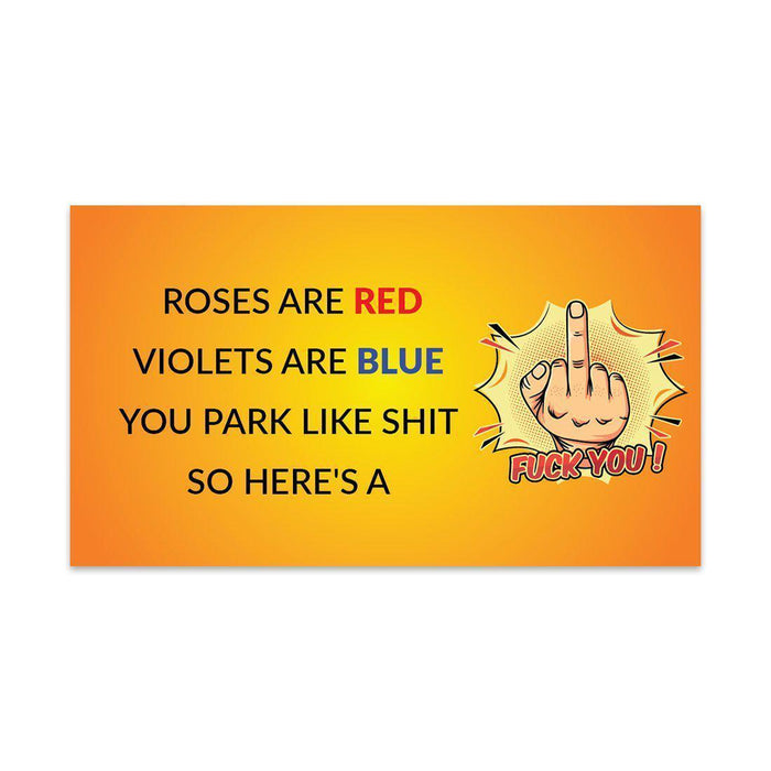 Funny Bad Parking, Prank Driving Fake Ticket Violation Gag Note-Set of 100-Andaz Press-You Park Like An Asshole-