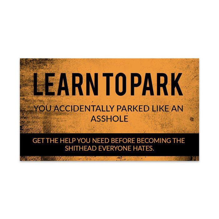 Funny Bad Parking, Prank Driving Fake Ticket Violation Gag Note-Set of 100-Andaz Press-Learn To Park-