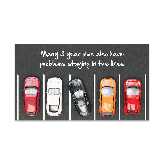 Funny Bad Parking, Prank Driving Fake Ticket Violation Gag Note-Set of 100-Andaz Press-Many 3 Year Olds Also Have Problems Staying in the Lines-