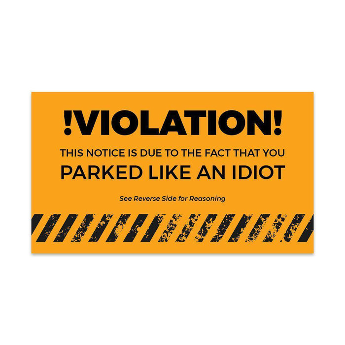 Funny Bad Parking, Prank Driving Fake Ticket Violation Gag Note