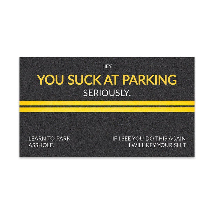 Funny Bad Parking, Prank Driving Fake Ticket Violation Gag Note-Set of 100-Andaz Press-You Suck At Parking Seriously-