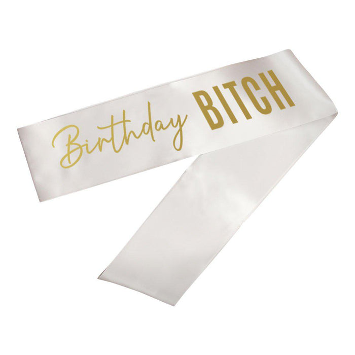 Funny Birthday Party Sashes-Set of 1-Andaz Press-Birthday Bitch-
