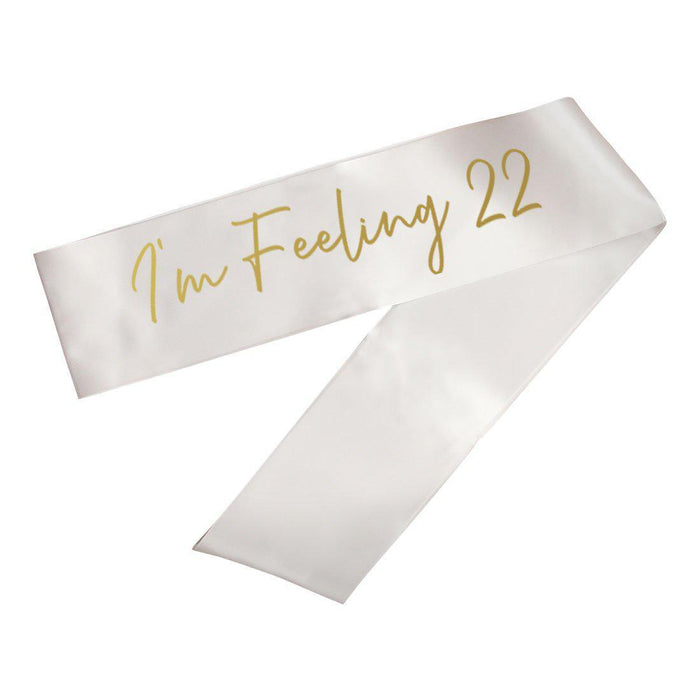 Funny Birthday Party Sashes-Set of 1-Andaz Press-Feeling 22-