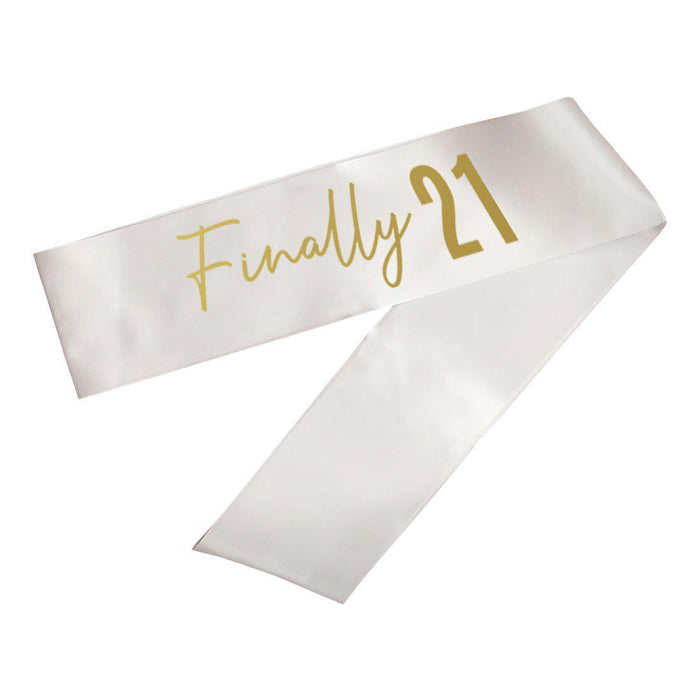 Funny Birthday Party Sashes-Set of 1-Andaz Press-Finally 21-