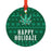 Funny Cannabis Weed Round Metal Christmas Ornament-Set of 1-Andaz Press-Alpaca-