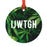 Funny Cannabis Weed Round Metal Christmas Ornament-Set of 1-Andaz Press-Alpaca-