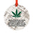 Funny Cannabis Weed Round Metal Christmas Ornament-Set of 1-Andaz Press-Alpaca-