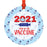 Funny Christmas Ornaments 2021 Round Metal Ornament, White Elephant Ideas-Set of 1-Andaz Press-2021 Year of the-