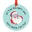 Funny Christmas Ornaments 2021 Round Metal Ornament, White Elephant Ideas-Set of 1-Andaz Press-Let's Be Naughty and Save Santa The Trip-