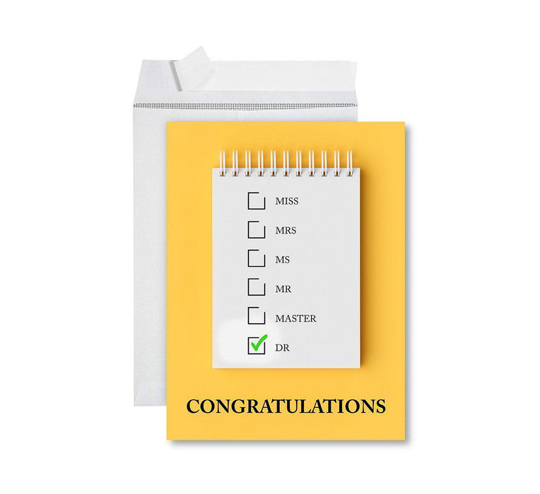Funny Congratulations Jumbo Card With Envelope, Graduation Greeting Card for Grad Student-Set of 1-Andaz Press-#Done-