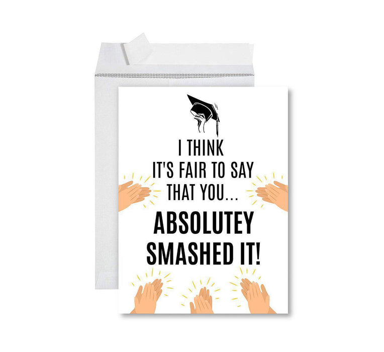 Funny Congratulations Jumbo Card With Envelope, Graduation Greeting Card for Grad Student-Set of 1-Andaz Press-#Done-