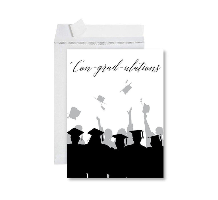 Funny Congratulations Jumbo Card With Envelope, Graduation Greeting Card for Grad Student-Set of 1-Andaz Press-Con-grad-ulations-