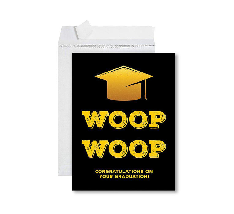 Funny Congratulations Jumbo Card With Envelope, Graduation Greeting Card for Grad Student-Set of 1-Andaz Press-Woop Woop-