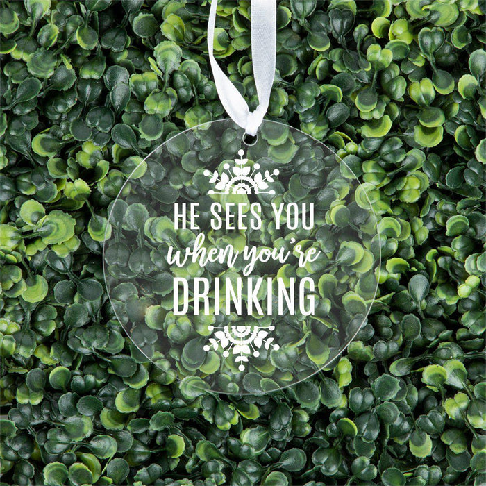 Funny Designs Round Clear Acrylic Christmas Tree Ornament Keepsake-Set of 1-Andaz Press-Dr. Fauci-