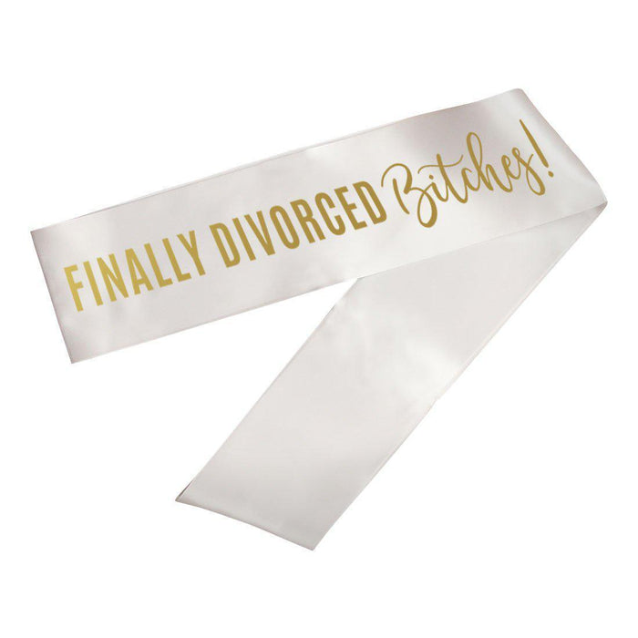Funny Divorce Party Sashes-Set of 1-Andaz Press-Finally Divorced Bitches-
