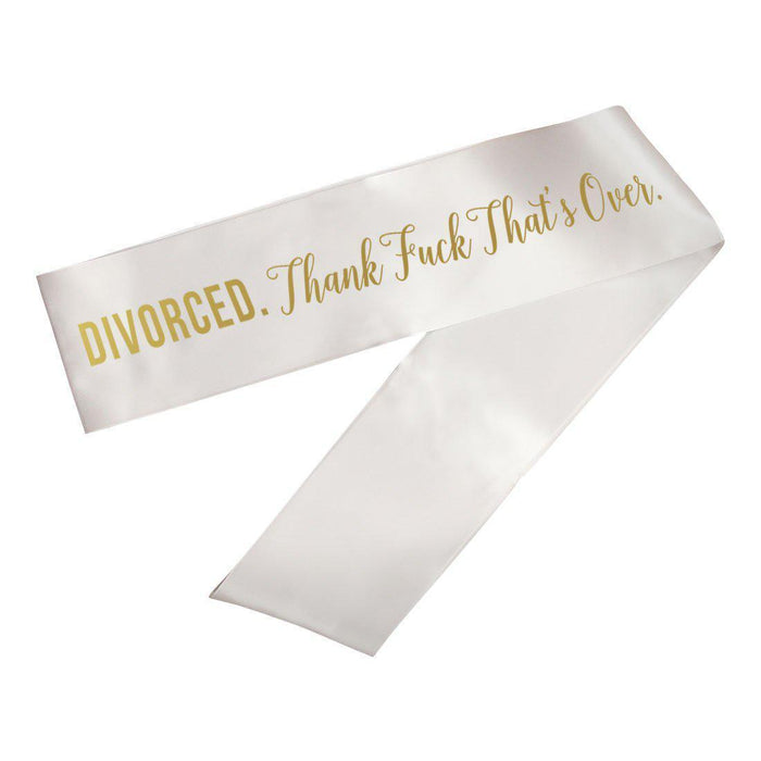 Funny Divorce Party Sashes-Set of 1-Andaz Press-Thank Fuck-