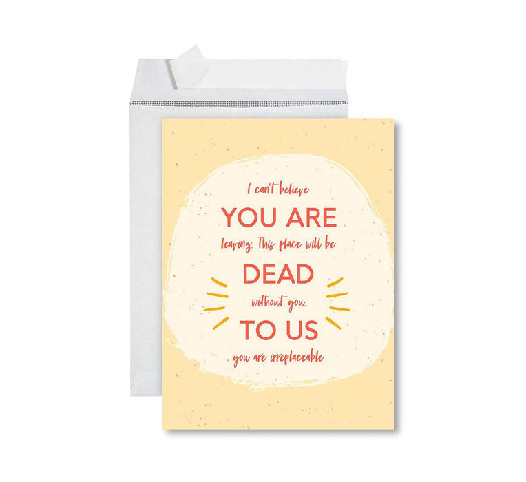 Funny Farewell Jumbo Card Blank Goodbye Greeting Card with Envelope-Set of 1-Andaz Press-New Coworkers Will Be Shit-